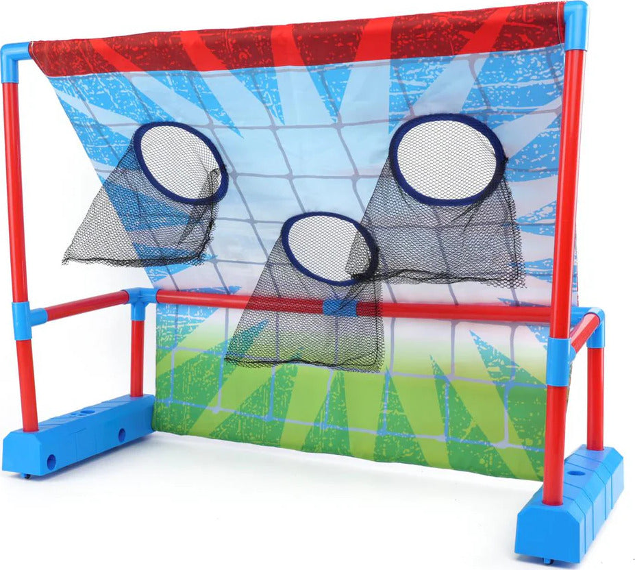 Moving Kick Toss 2-in-1 outdoor game with kicking and ring toss activities for kids