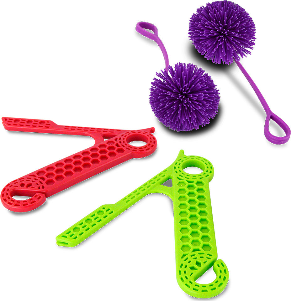 Koosh Sharp Shot interactive target game with 3 flingers and 2 Koosh ball shooters for active outdoor play