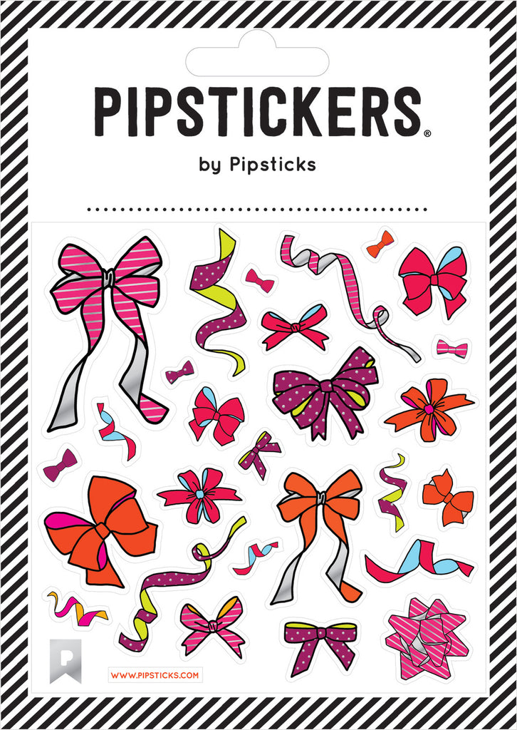 Stickers Holiday Sparkle Bows 4x4 with glittery bow designs for festive decorating