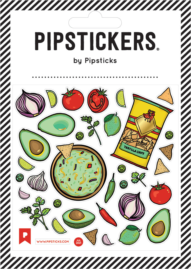 Stickers Chip Chip Hooray For Guacamole 4x4 with fun food and avocado designs