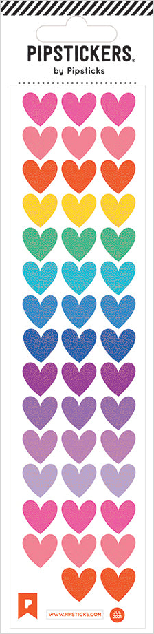 Stickers Heart Tones 2x8 with heart designs in various color tones