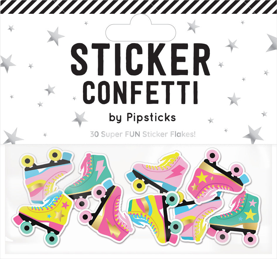 Snazzy Skates Sticker Confetti with roller skate and skating themed mini stickers