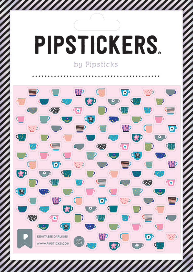 Demitasse Darlings stickers with cute coffee cup and cafe themed designs