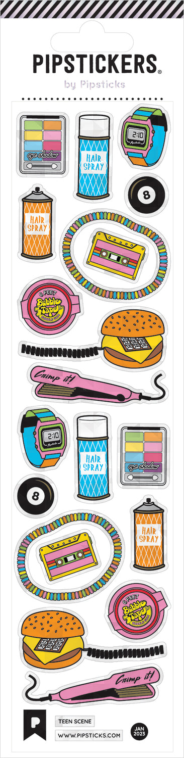 Teen Scene stickers with trendy teenage lifestyle and fashion themed designs