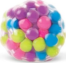 DNA Ball filled with soft mini spheres for satisfying squeeze and stress relief in assorted colors