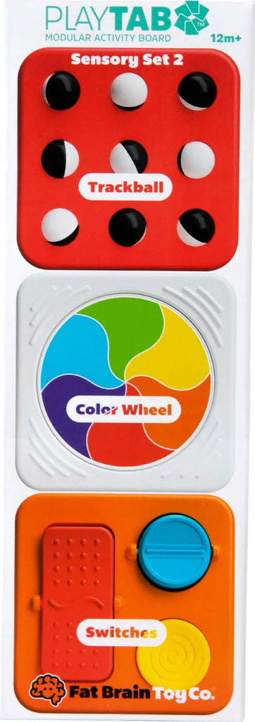 Baby sensory toy set with spinning gears, squeaky buttons, and rolling balls