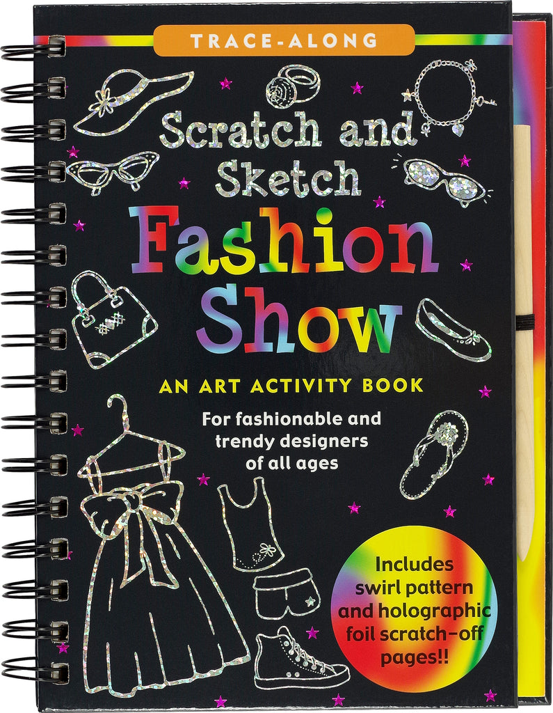 Scratch and Sketch Fashion Show Trace-Along art book with stylish outfits and fashion designs for creative expression
