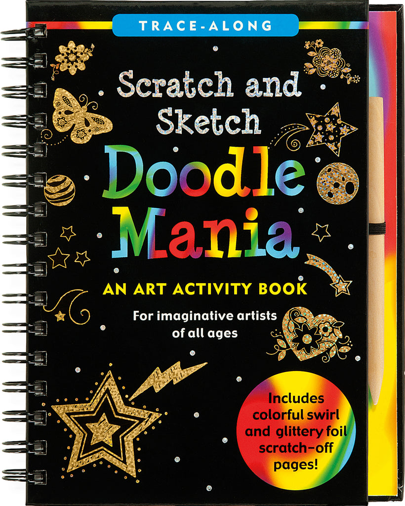 Scratch & Sketch Doodle Mania Trace-Along art activity book with doodle designs and creative drawing prompts