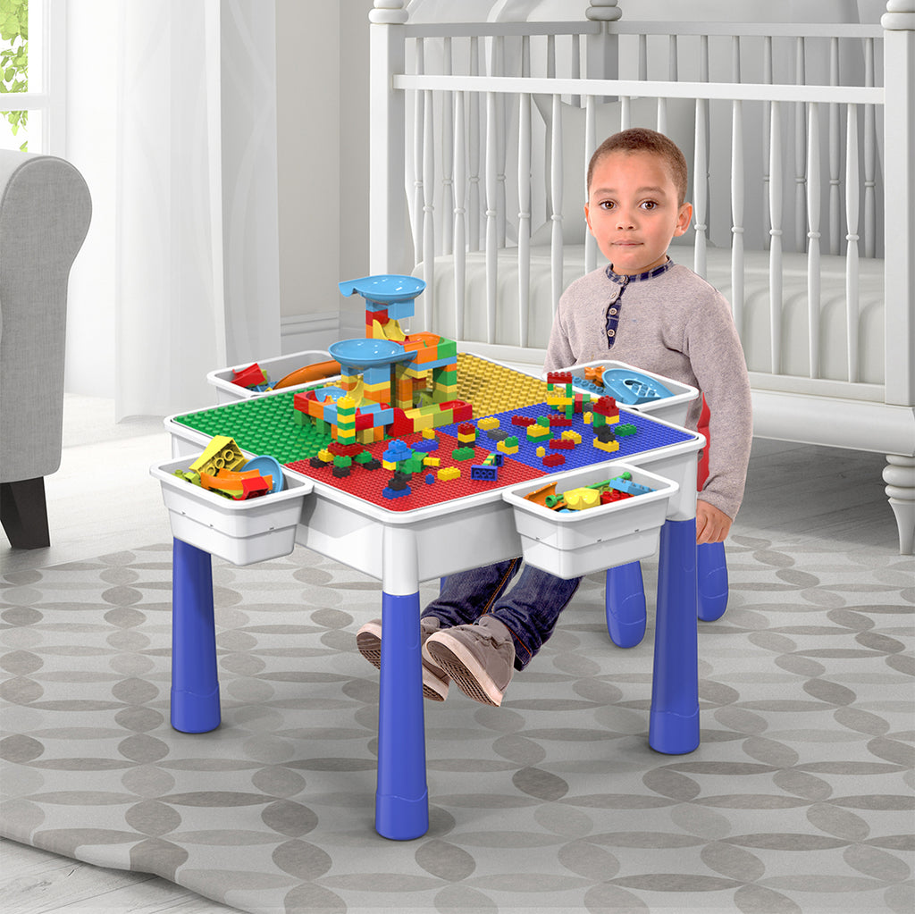 PicassoTiles Large Building Blocks Activity Center Table and Chair Set PBT580