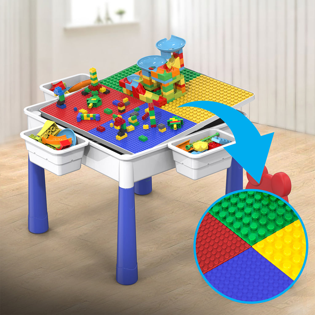 PicassoTiles Large Building Blocks Activity Center Table and Chair Set PBT580