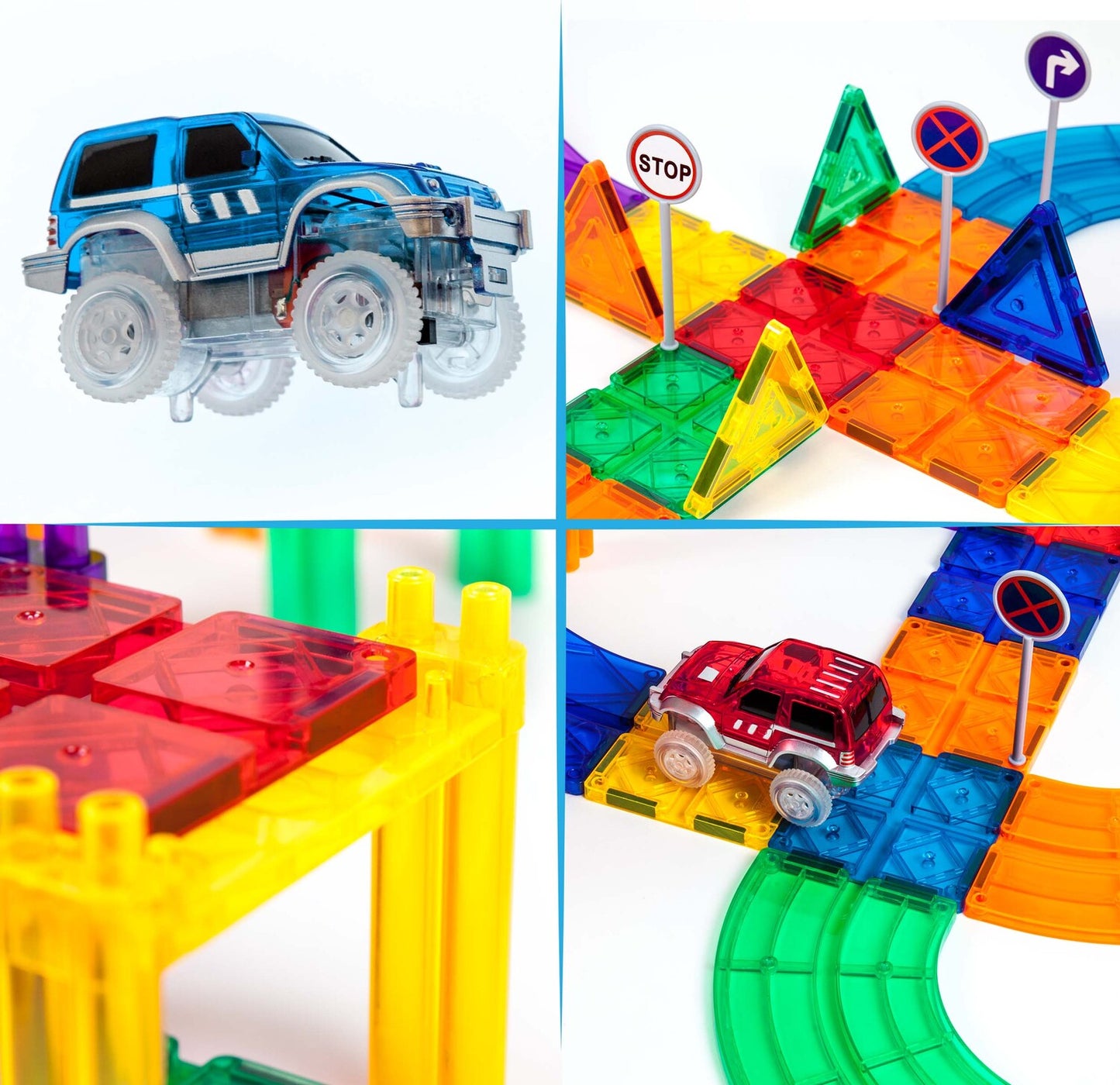 PicassoTiles 100pc Race Track Building Blocks