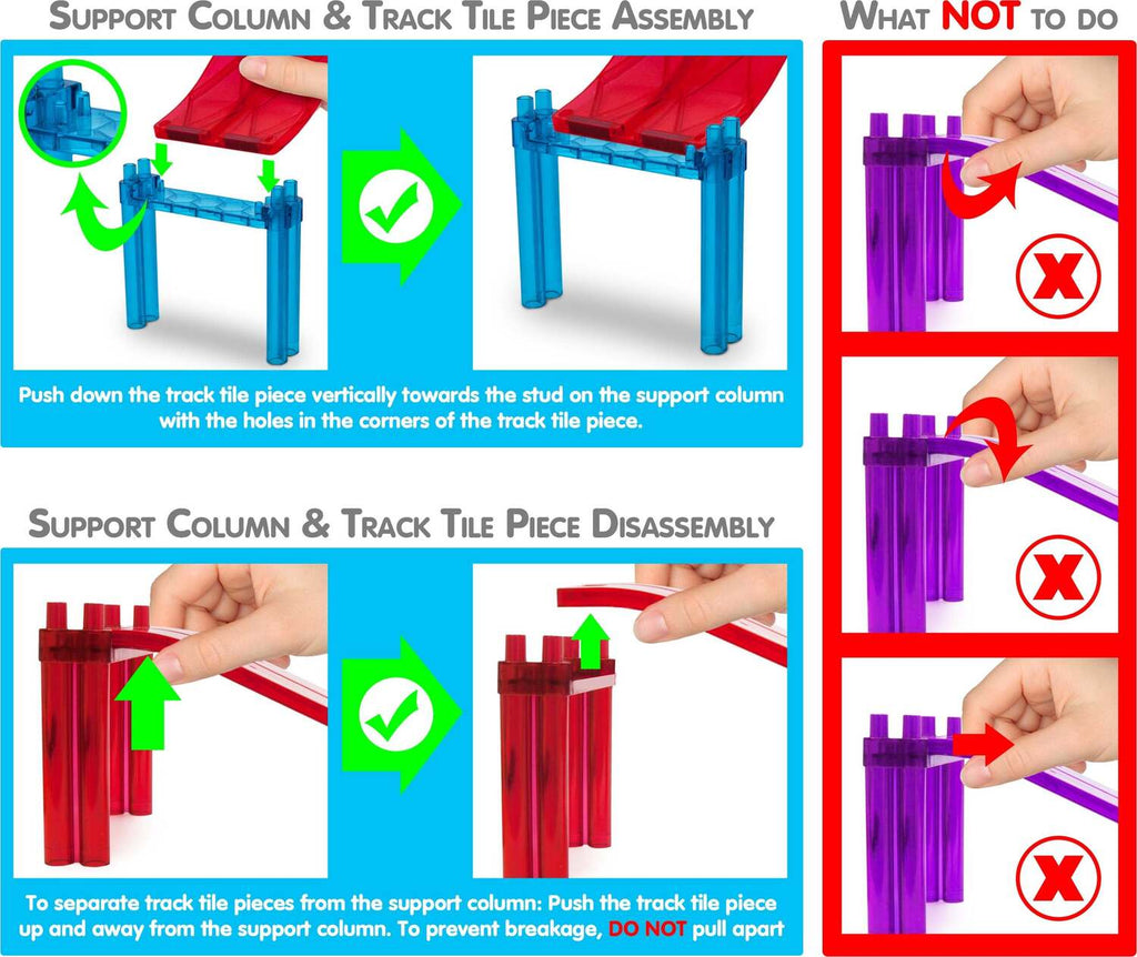 PicassoTiles 100pc Race Track Building Blocks