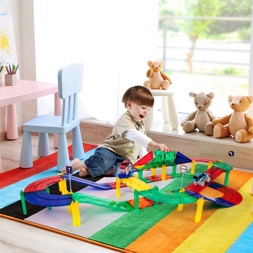 PicassoTiles 50pc Race Track Building Blocks