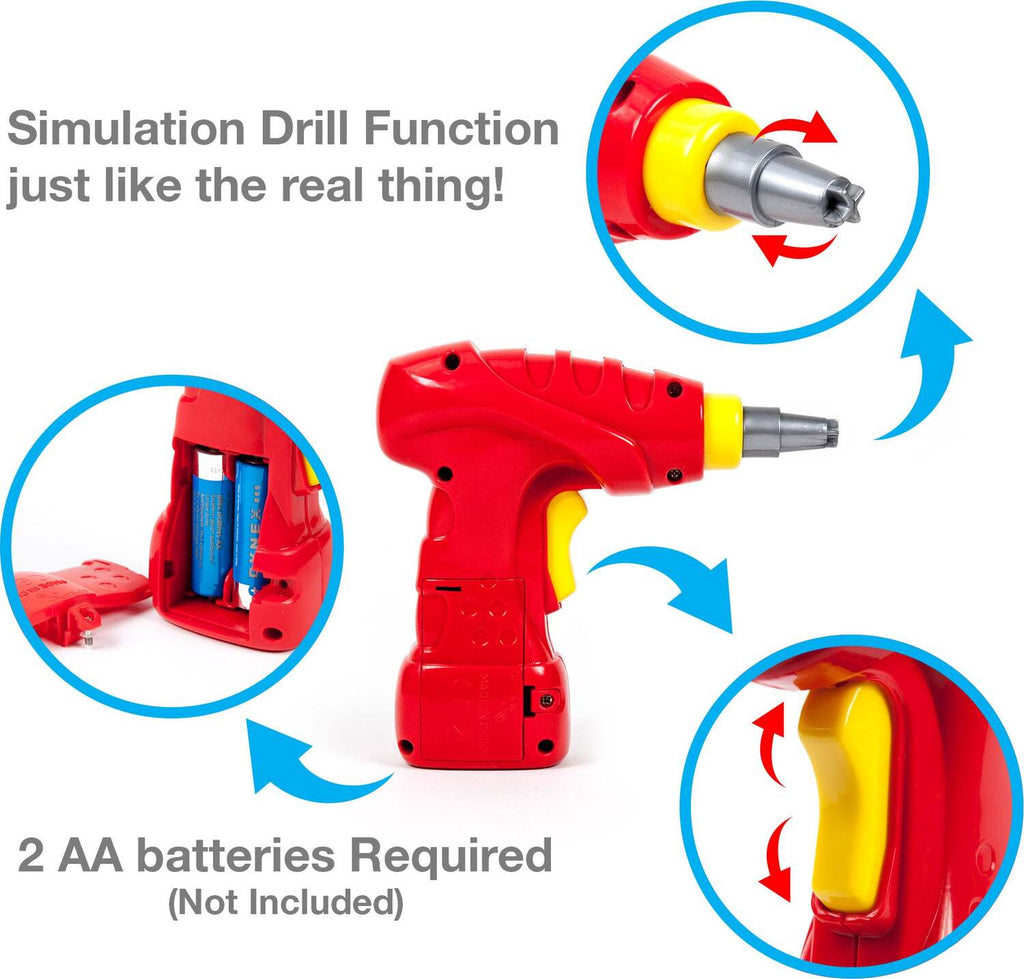 PicassoTiles DIY Take-Apart LED Race Car Set with realistic drill for hands-on building