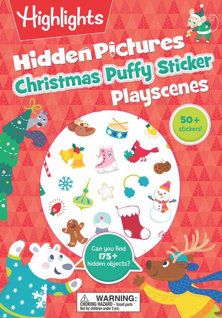 Christmas Hidden Pictures Puffy Sticker Playscenes: Christmas Stocking Stuffer for Kids 3-6, Activity Book with Christmas Puzzles, S tickers, Mazes and More