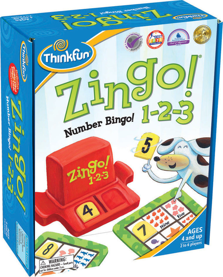 Zingo! 1-2-3 number matching game for kids ages 4+ by ThinkFun