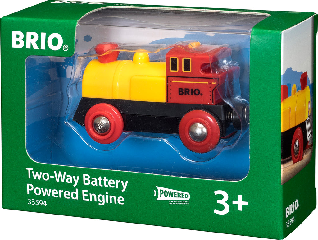 BRIO Two-Way Battery Powered Engine wooden train with forward and backward motion and working headlamp