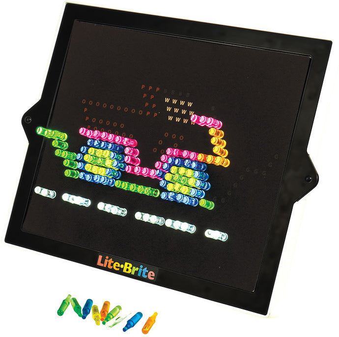 Classic Lite Brite light box with colored pegs for creating illuminated artwork and designs
