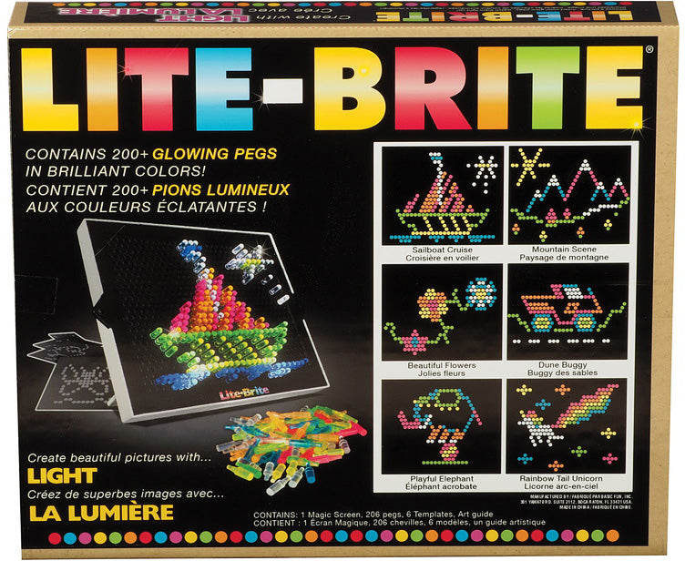Classic Lite Brite light box with colored pegs for creating illuminated artwork and designs