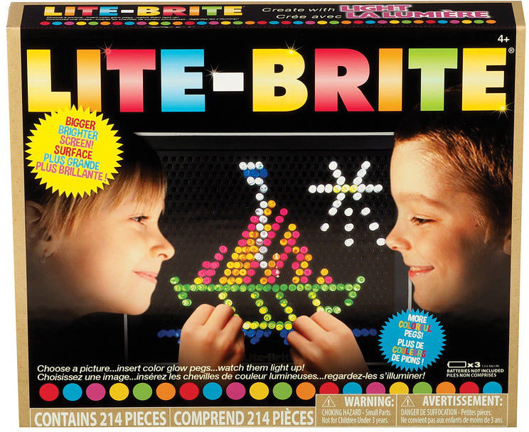 Classic Lite Brite light box with colored pegs for creating illuminated artwork and designs