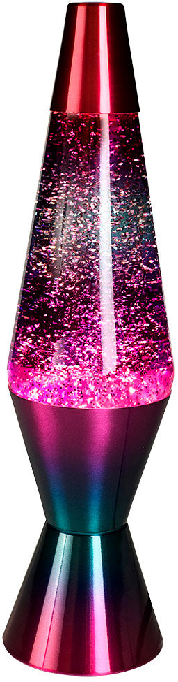 14.5 inch LAVA Lamp with happy berry rainbow glitter and tricolor design