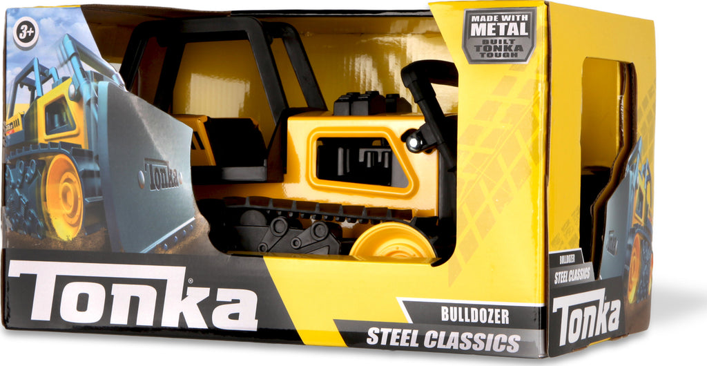 Tonka Bulldozer - Schylling classic yellow bulldozer with authentic Tonka design for rugged construction play