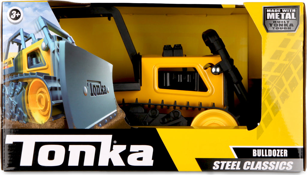 Tonka Bulldozer - Schylling classic yellow bulldozer with authentic Tonka design for rugged construction play