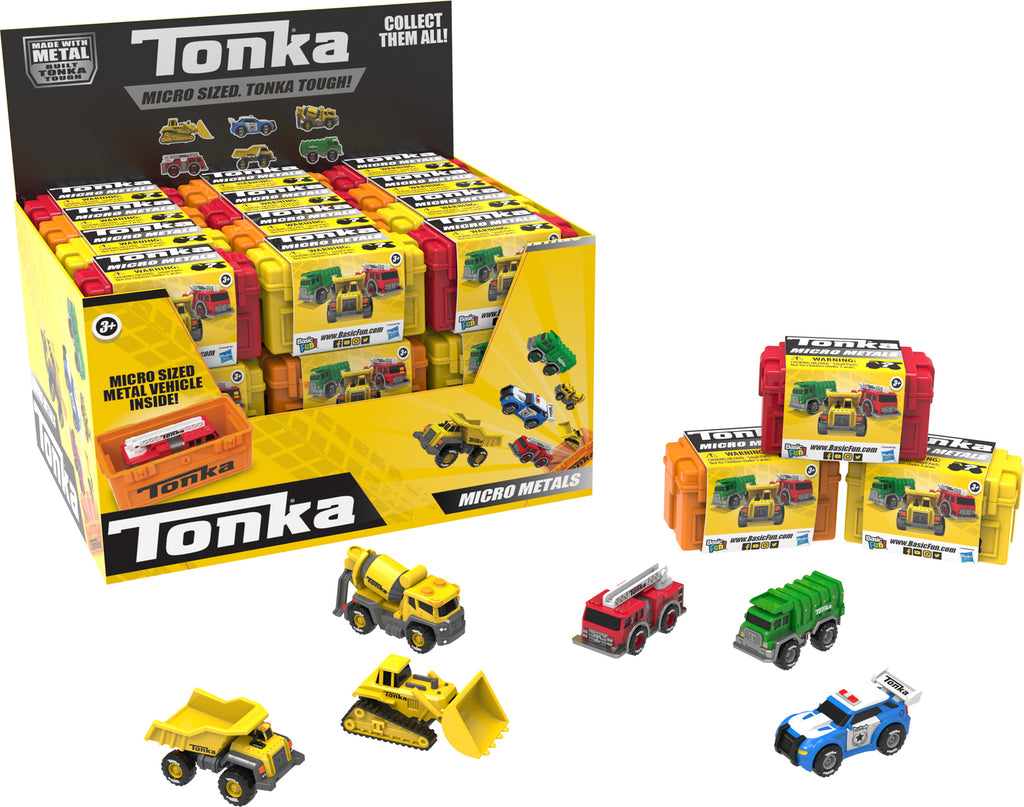 Tonka Single Pack Micro Metals assorted trucks and cars - Schylling miniature metal vehicles with classic Tonka durability