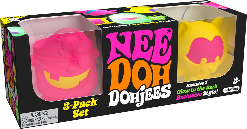 NeeDoh DOHJEE 3-pack assorted stress balls with squishy gel filling for fidget and sensory play