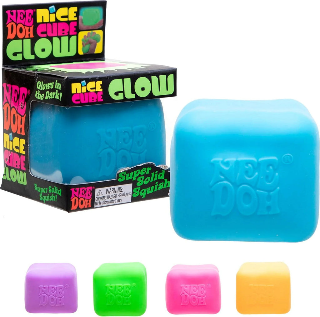 NeeDoh Glow Nice Cube assorted glow-in-the-dark cube-shaped stress balls