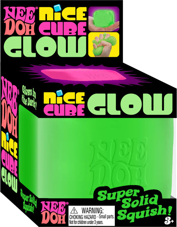 NeeDoh Glow Nice Cube assorted glow-in-the-dark cube-shaped stress balls