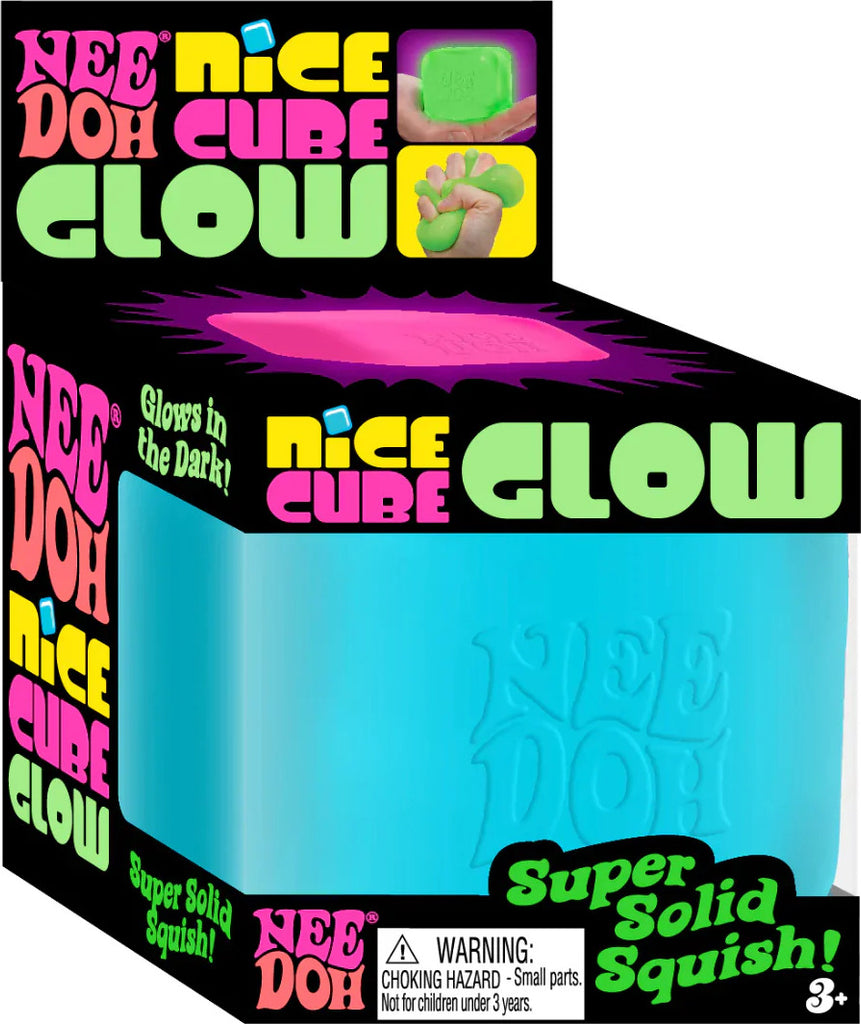 NeeDoh Glow Nice Cube assorted glow-in-the-dark cube-shaped stress balls