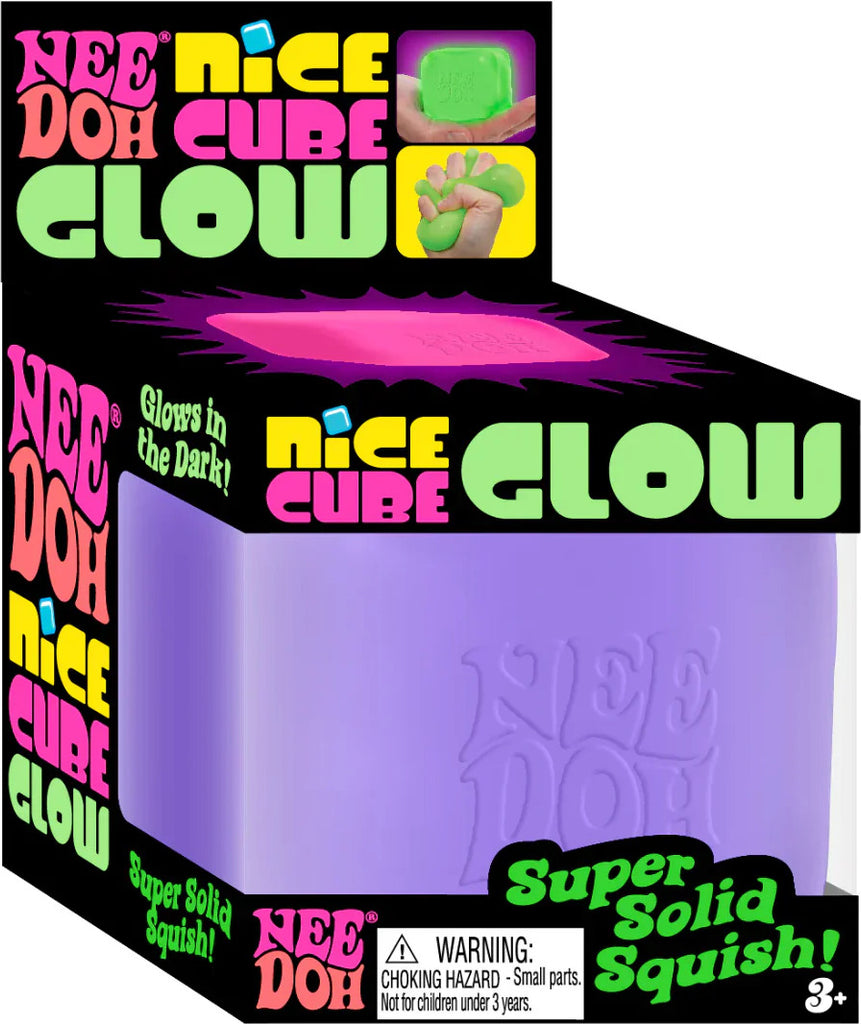 NeeDoh Glow Nice Cube assorted glow-in-the-dark cube-shaped stress balls