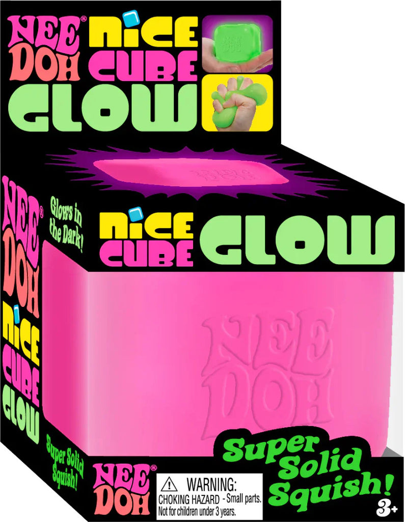 NeeDoh Glow Nice Cube assorted glow-in-the-dark cube-shaped stress balls