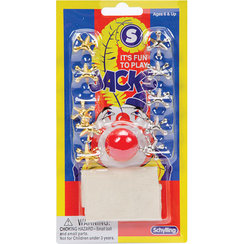 Classic Jacks game with metal jacks and bouncing ball for traditional playground fun