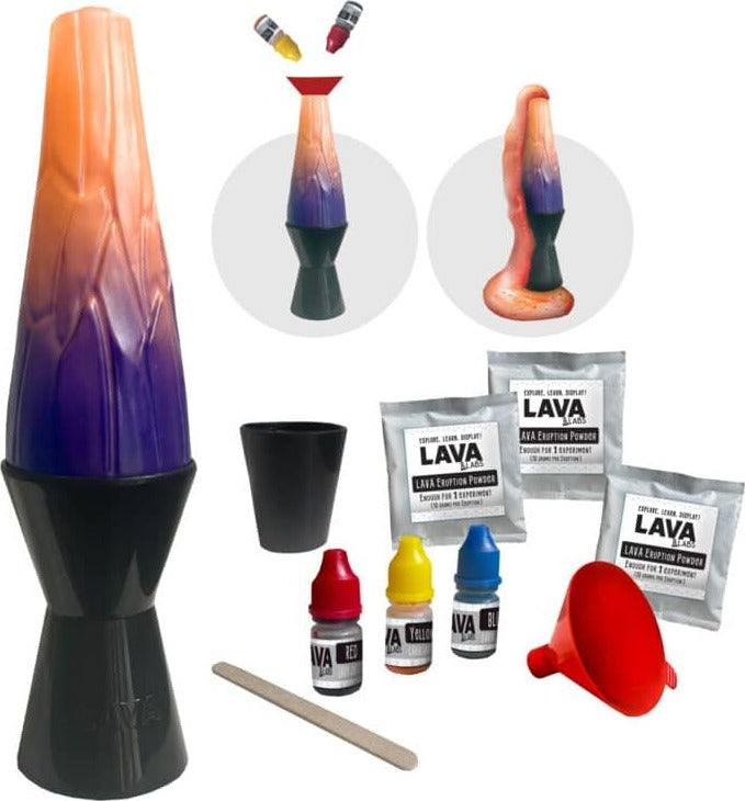 LAVA Labs Color-Ruption volcano science kit with colorful eruption experiment for kids ages 8 and up
