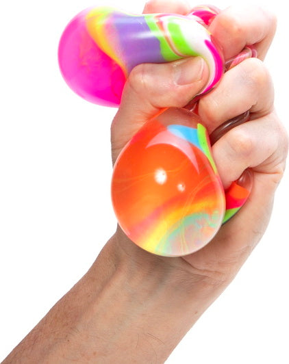 Marbleez NeeDoh squishy fidget toy with marble-like swirls and jelly interior in assorted colors