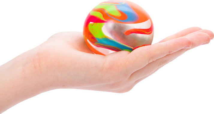 Marbleez NeeDoh squishy fidget toy with marble-like swirls and jelly interior in assorted colors