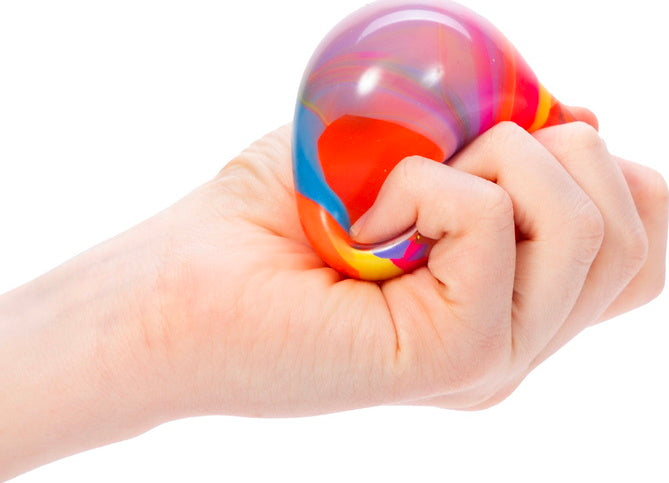 Marbleez NeeDoh squishy fidget toy with marble-like swirls and jelly interior in assorted colors