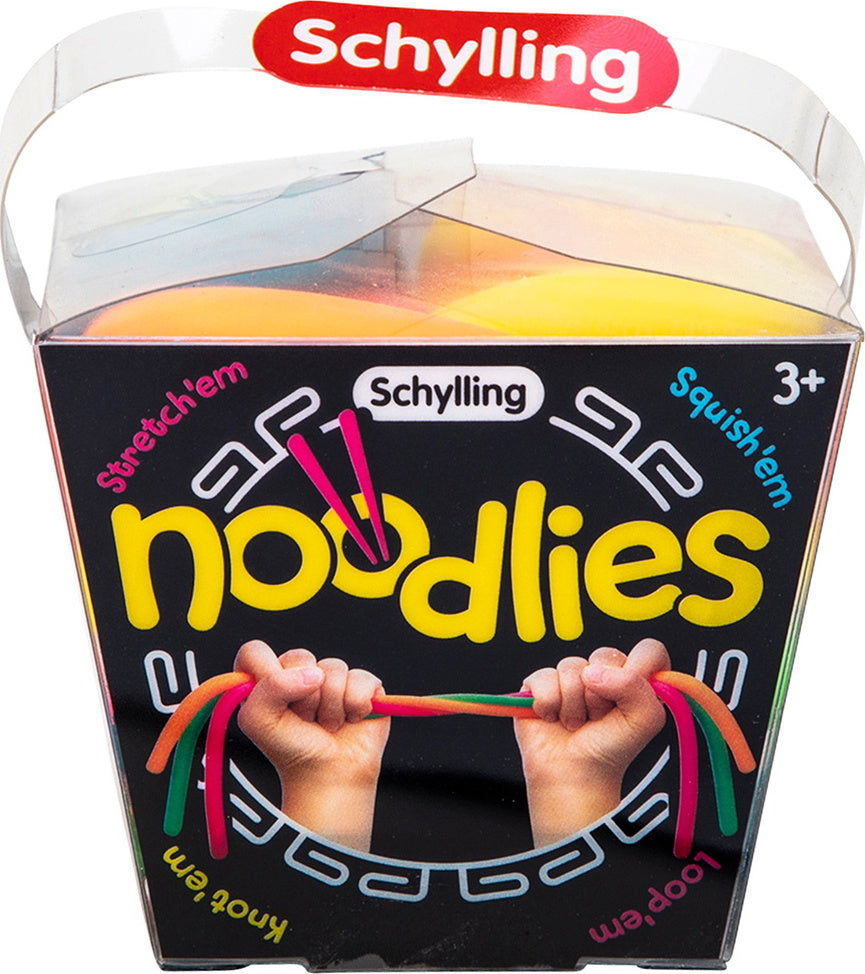 Colorful stretchy Noodlies sensory toys that can be stretched, squished, and twisted for active play
