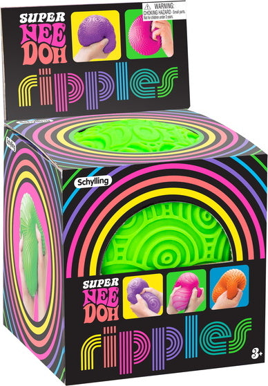Ripples Super Nee Doh assorted colors squishy fidget toy with textured ripple surface for stress relief and sensory play
