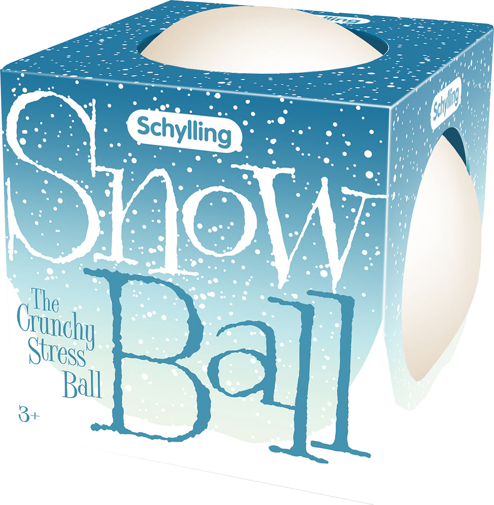 NeeDoh Snow Ball Crunch sensory fidget ball with white textured surface for stress relief and tactile play