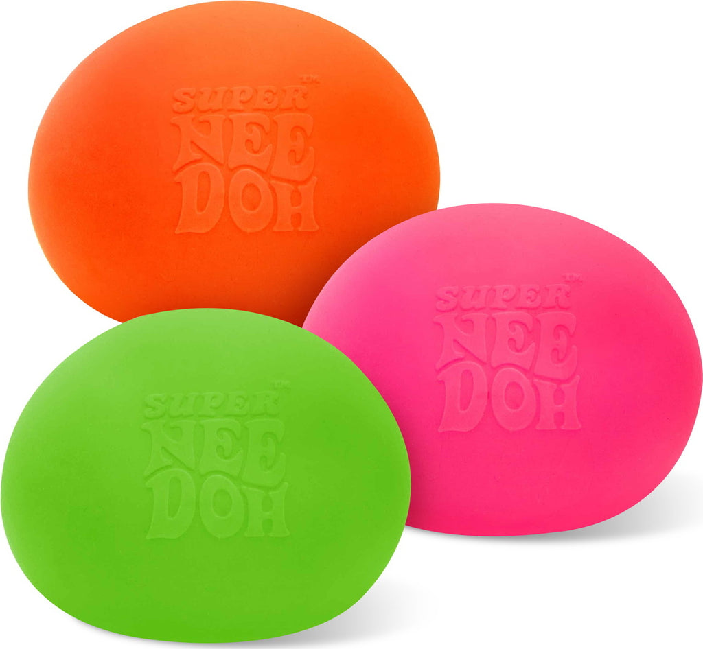 NeeDoh Super NeeDoh oversized stress balls in assorted colors for maximum squeezing