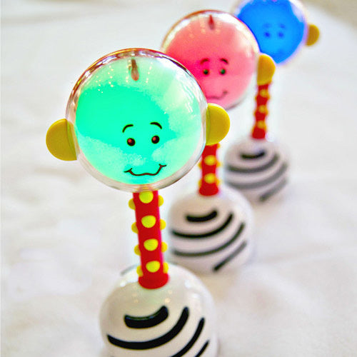 SmartNoggin NogginStik developmental rattle with red, blue, green lights and textures for babies