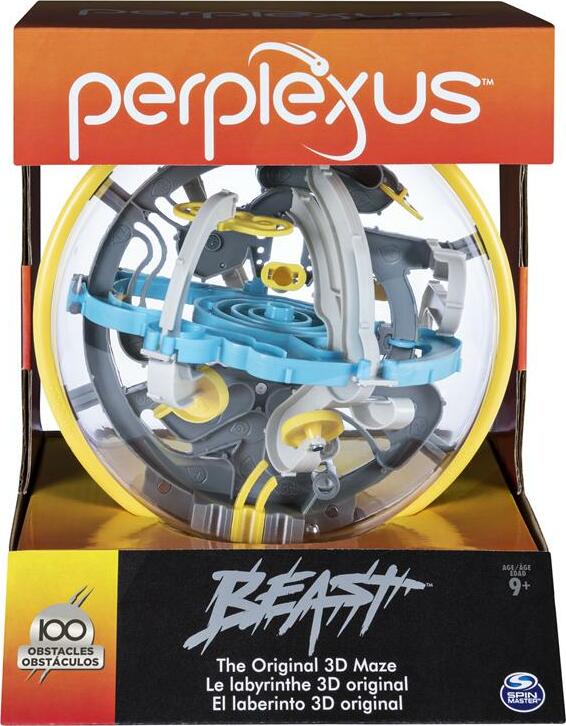 Perplexus Beast 3D maze puzzle sphere with 100 challenging obstacles and numbered track inside transparent ball