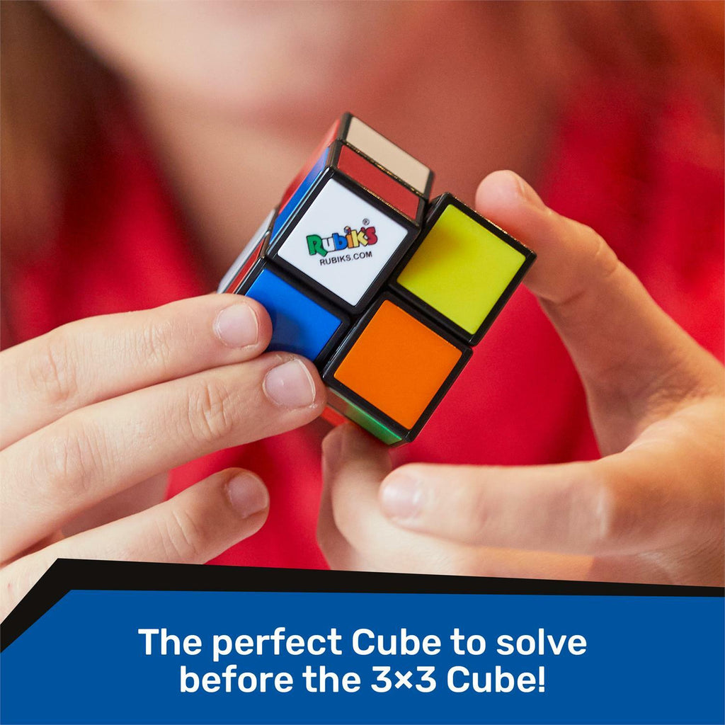 Rubik's Mini 2x2 pocket cube puzzle by Spin Master with colorful tiles for ages 5 and up