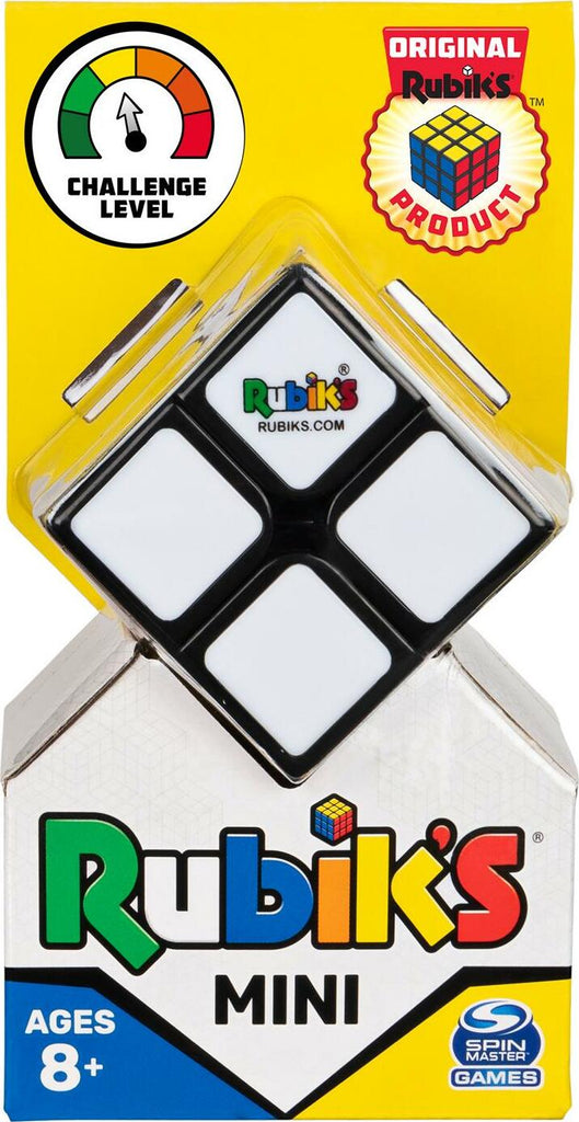 Rubik's Mini 2x2 pocket cube puzzle by Spin Master with colorful tiles for ages 5 and up