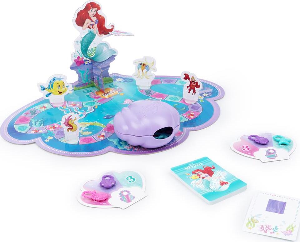 Disney Princess Ariel sea adventure board game with underwater themed game board and character pieces