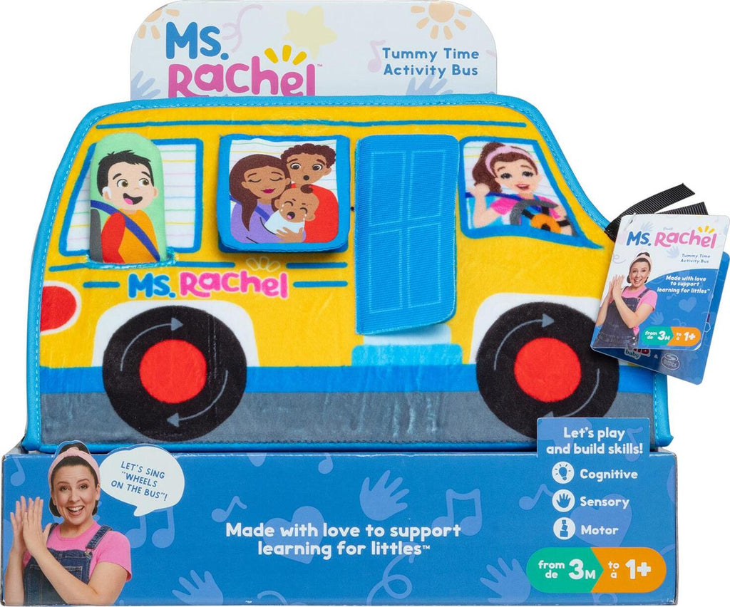 Ms. Rachel Tummy Time Activity Bus with interactive features and educational activities for infant development