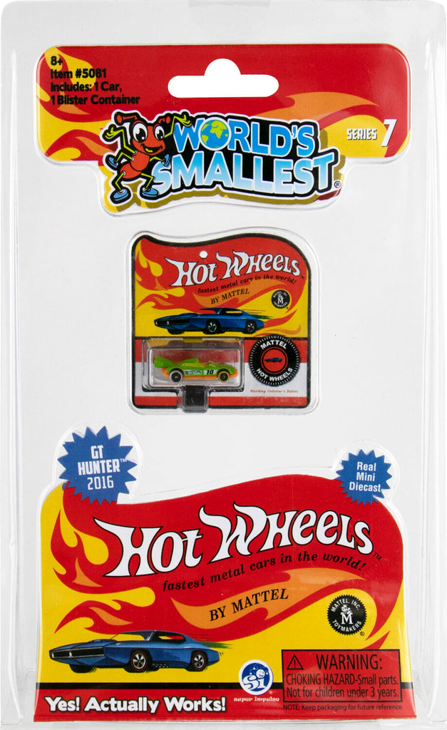 World's Smallest Hot Wheels Series 7 mini die cast cars including GT Hunter, Quick N Sik, and Winning Formula